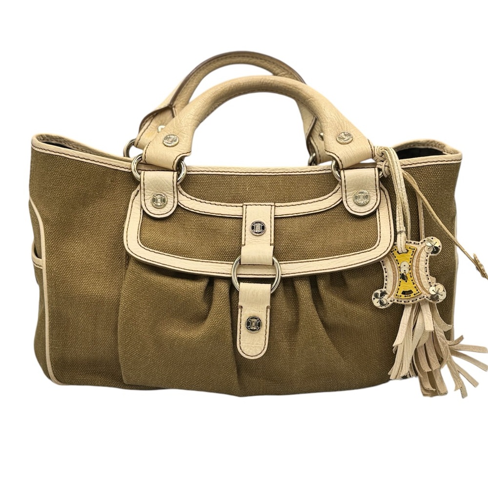 Celine Boogie Canvas Leather Handbag - Picture 4 of 14